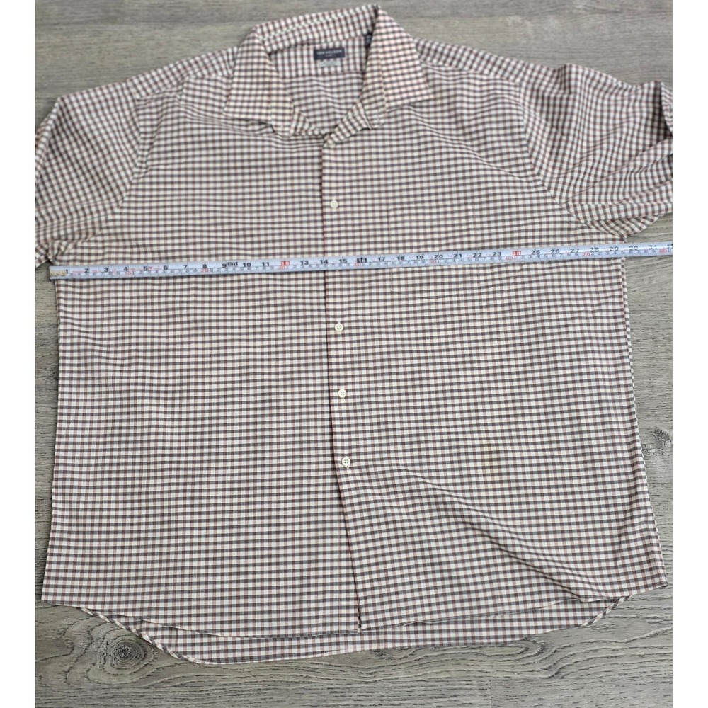 Van Heusen Button Down Mens 19 34/35 Brown Regular Fit Stretch - Picture 8 of 10